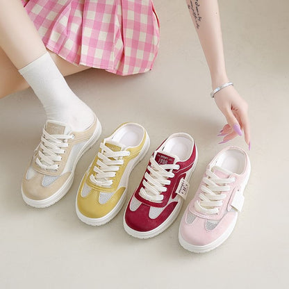 Mesh Mules Sneaker Panel Platform