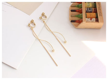 Dangle Bar Bead / Clip-On Earring