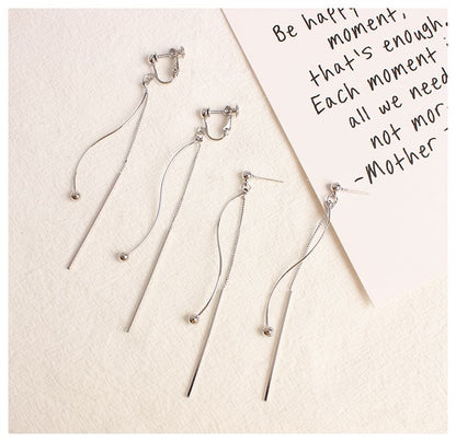 Dangle Bar Bead / Clip-On Earring