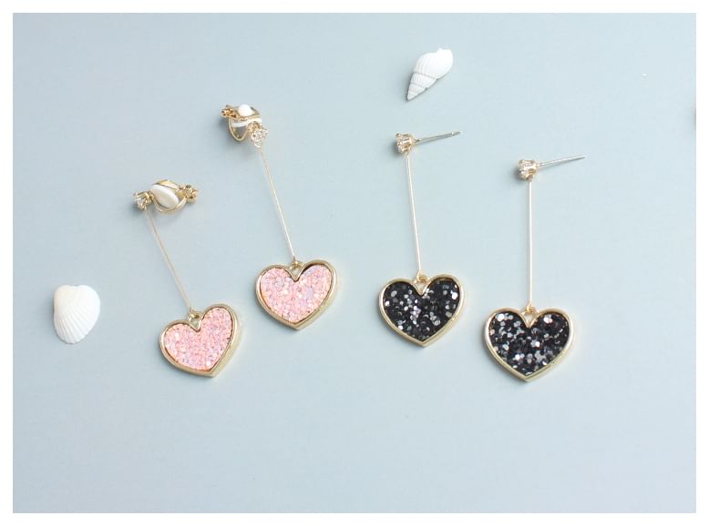 Drop Rhinestone Earring Heart