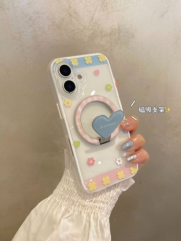 Case Set / (Compatible Stand MagSafe) Magnetic Phone Floral with