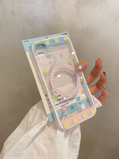 Case Set / (Compatible Stand MagSafe) Magnetic Phone Floral with