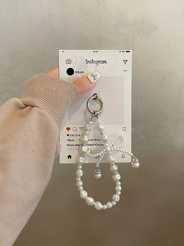 Strap Case Print Set Lace Pearl Phone Faux /