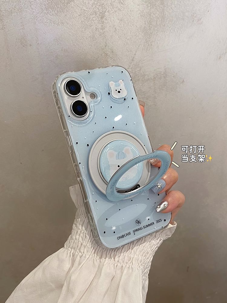 Case Set Dog / MagSafe) Phone Splattered with Stand Magnetic (Compatible