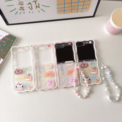 / Cartoon Animal Case Phone Set Strap