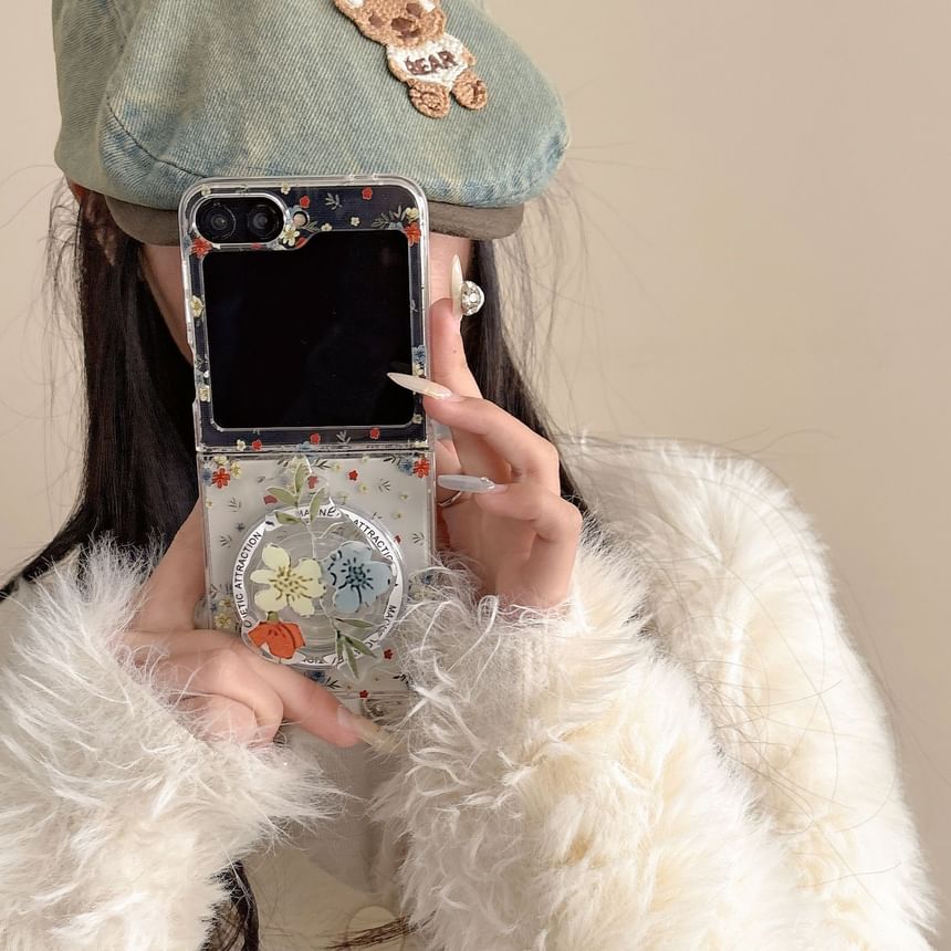 Print / Set Magnetic Suction Floral Phone Case
