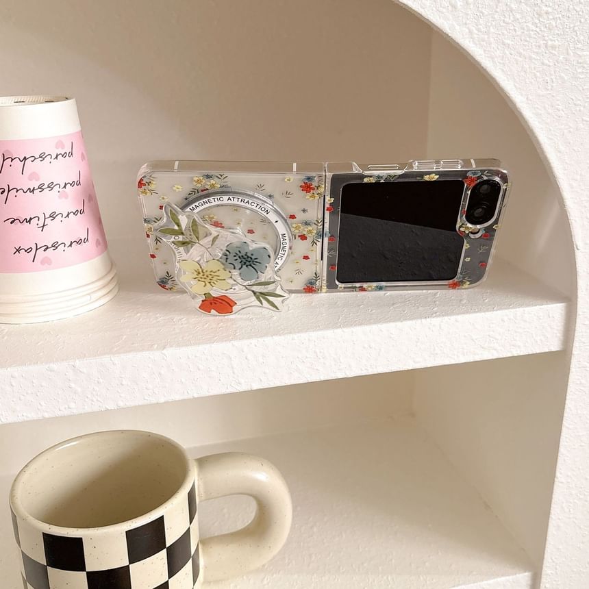 Print / Set Magnetic Suction Floral Phone Case