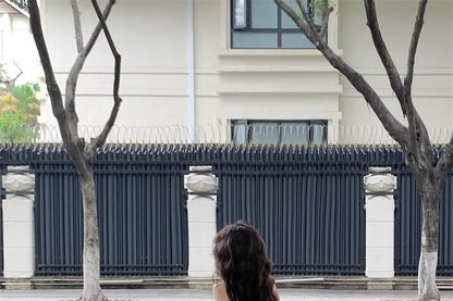 Strap Midi Print Dress A-Line Spaghetti