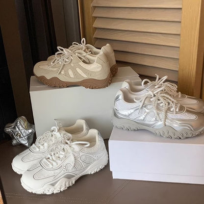 Sneakers Lace-Up Platform Patterned