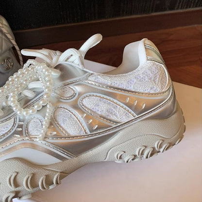 Sneakers Lace-Up Platform Patterned