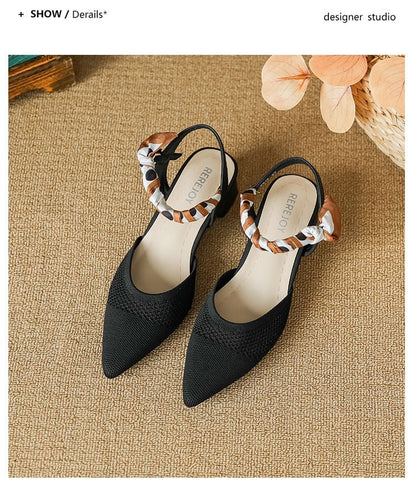 Chunky Pointed Heel Sandals