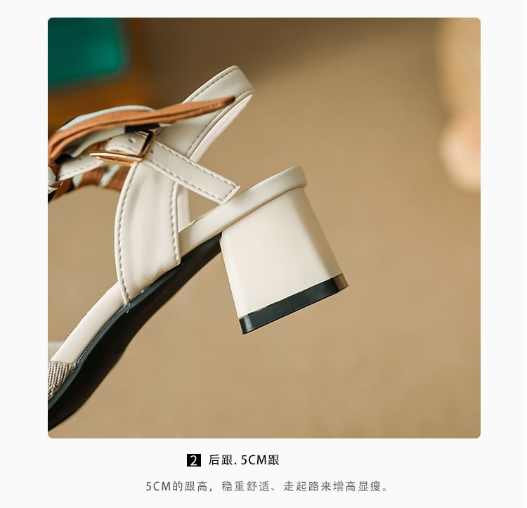 Chunky Pointed Heel Sandals