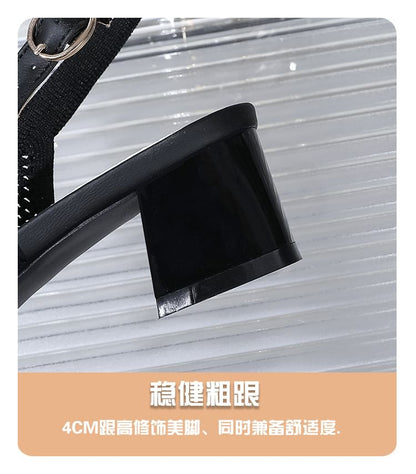 Pointed Slingback Heel Sandals Chunky