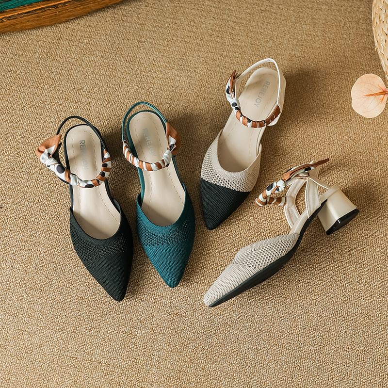 Sandals Heel Pointed Chunky