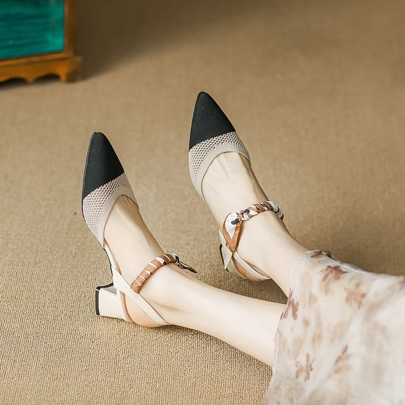 Sandals Heel Pointed Chunky