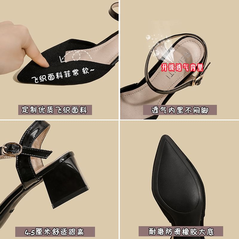 Chunky Sandals Heel Pointed