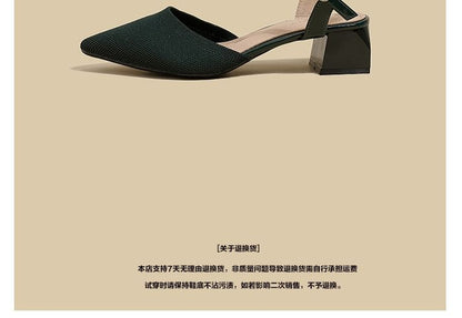 Chunky Sandals Heel Pointed