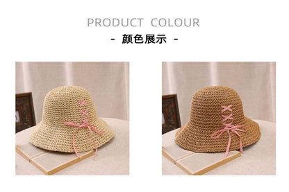 Bucket Bow Straw Hat