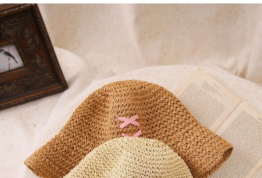 Bucket Bow Straw Hat