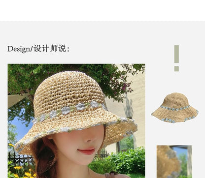 Floral Straw Hat Sun