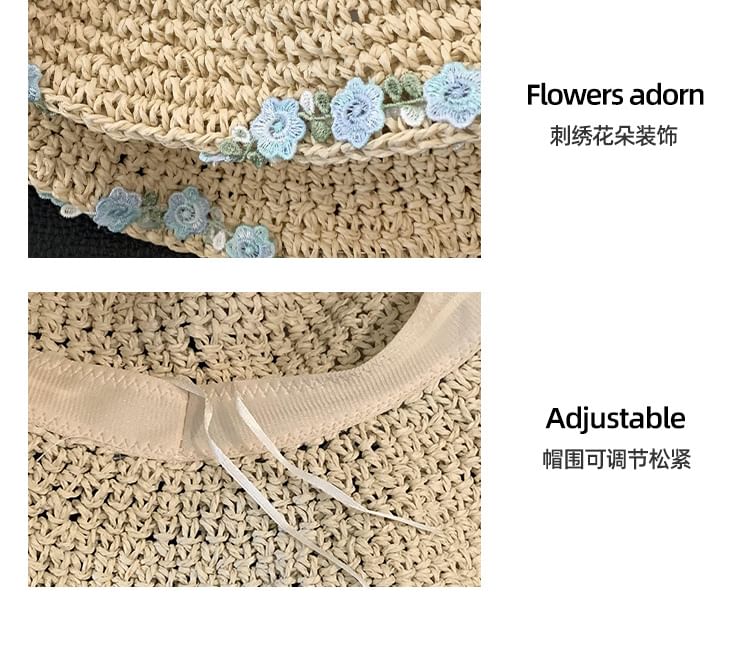 Floral Straw Hat Sun