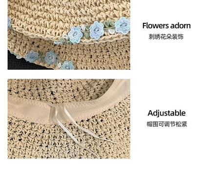 Floral Straw Hat Sun