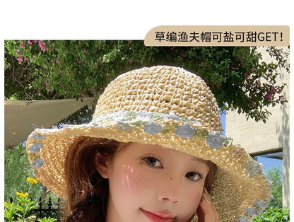 Floral Straw Hat Sun