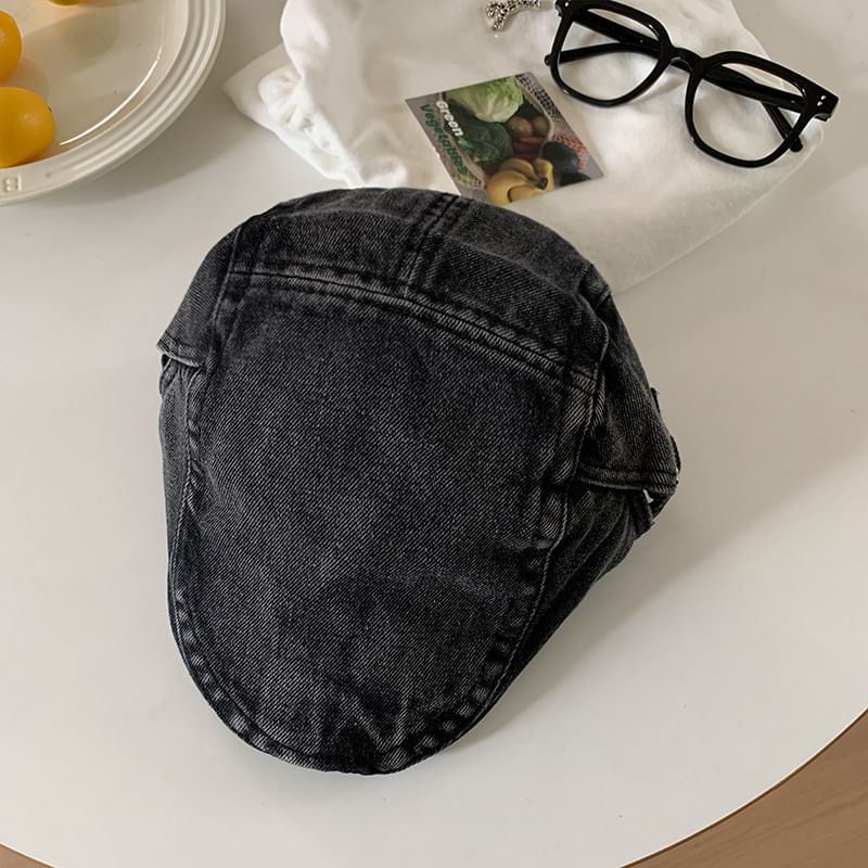 Washed Cap Denim Newsboy