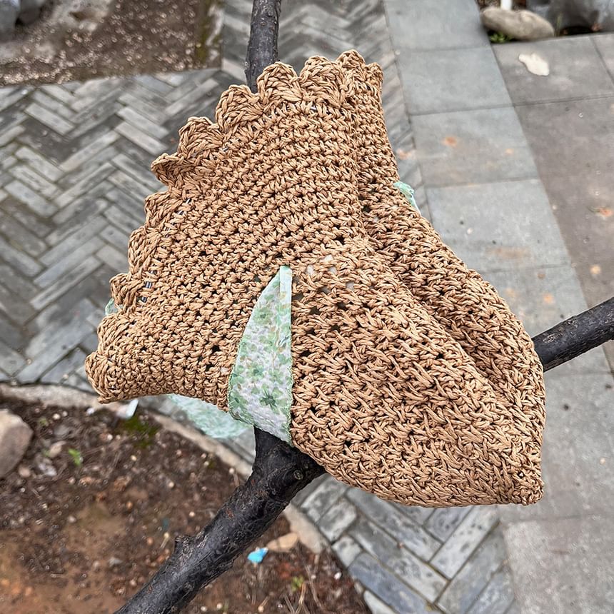 Sun Ribbon Hat Floral Straw