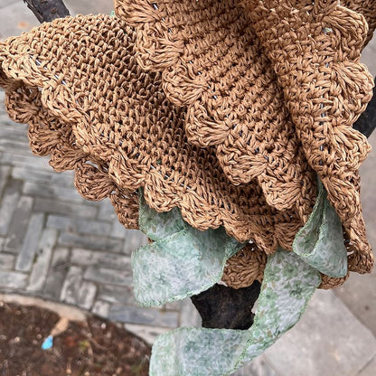 Sun Ribbon Hat Floral Straw