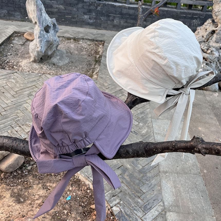 Hat Plain Bucket Bow