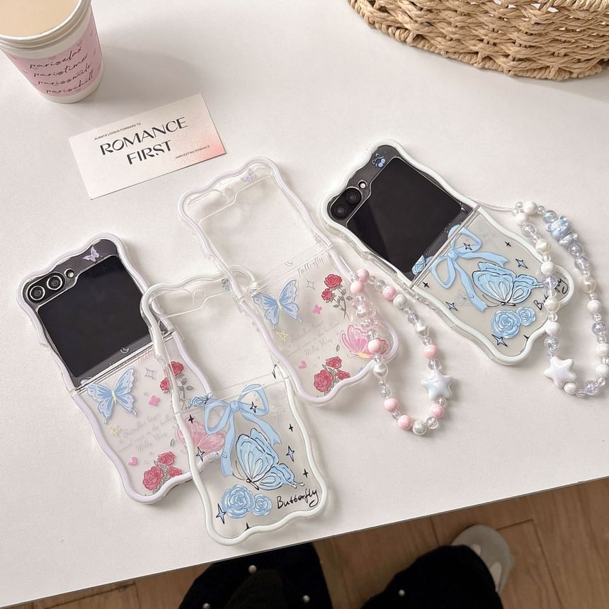 / Strap Rose Phone Case Butterfly Set