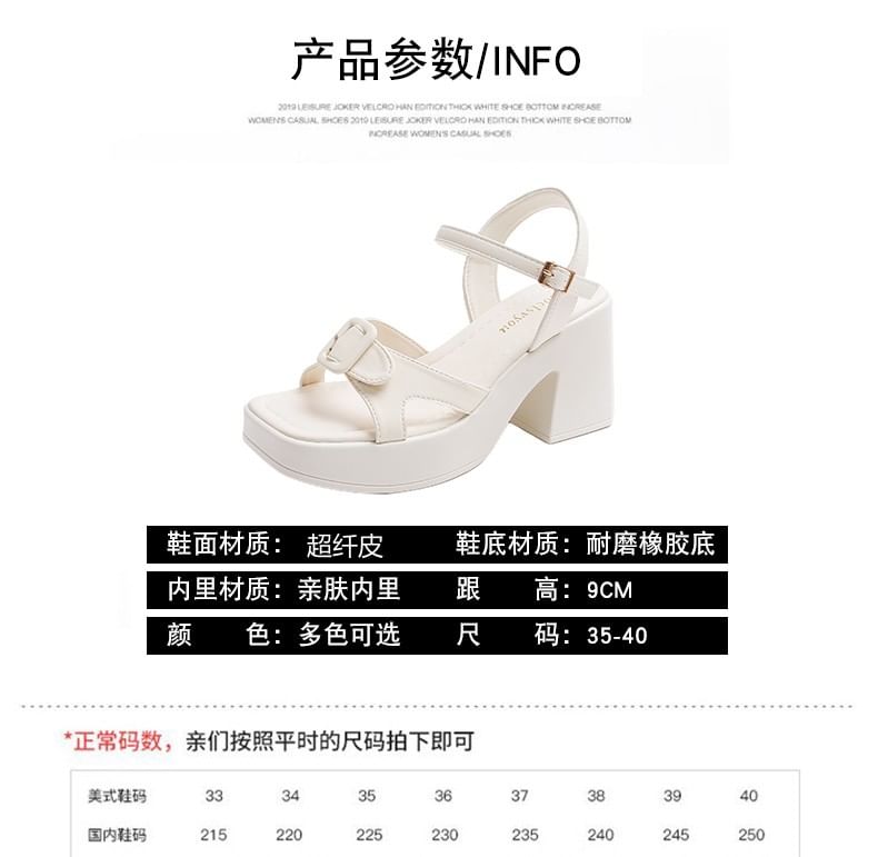 Block Heel Buckled Platform Sandals