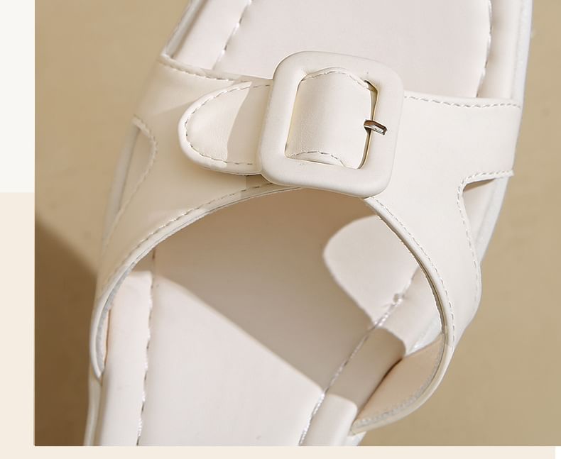 Block Heel Buckled Platform Sandals