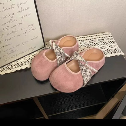 Pearl Floral Print Jane Mules Panel Faux Mary