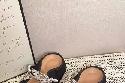 Pearl Floral Print Jane Mules Panel Faux Mary