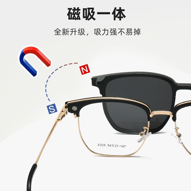 On Eyeglasses Sunglasses Clip Half Designs) Frame (Various with Polarized
