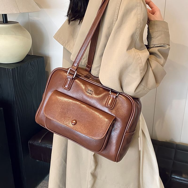 Faux Carryall Bag Leather