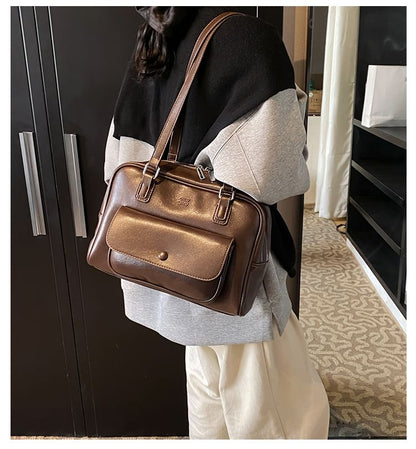 Faux Carryall Bag Leather