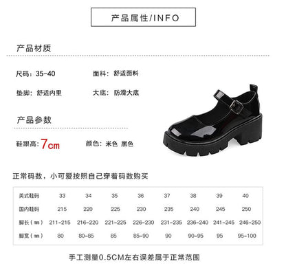 Mary Platform Chunky Pumps Heel Jane