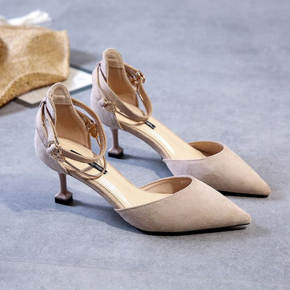 Designs) High Ankle Pointed Strap Sandals (Various Heel