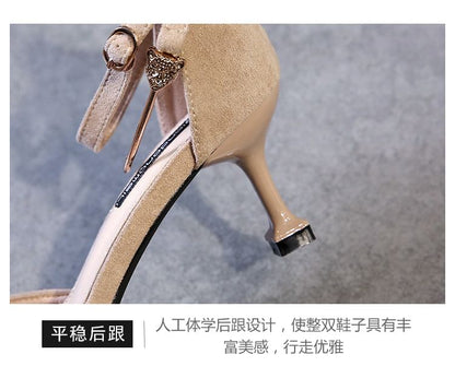 Designs) High Ankle Pointed Strap Sandals (Various Heel