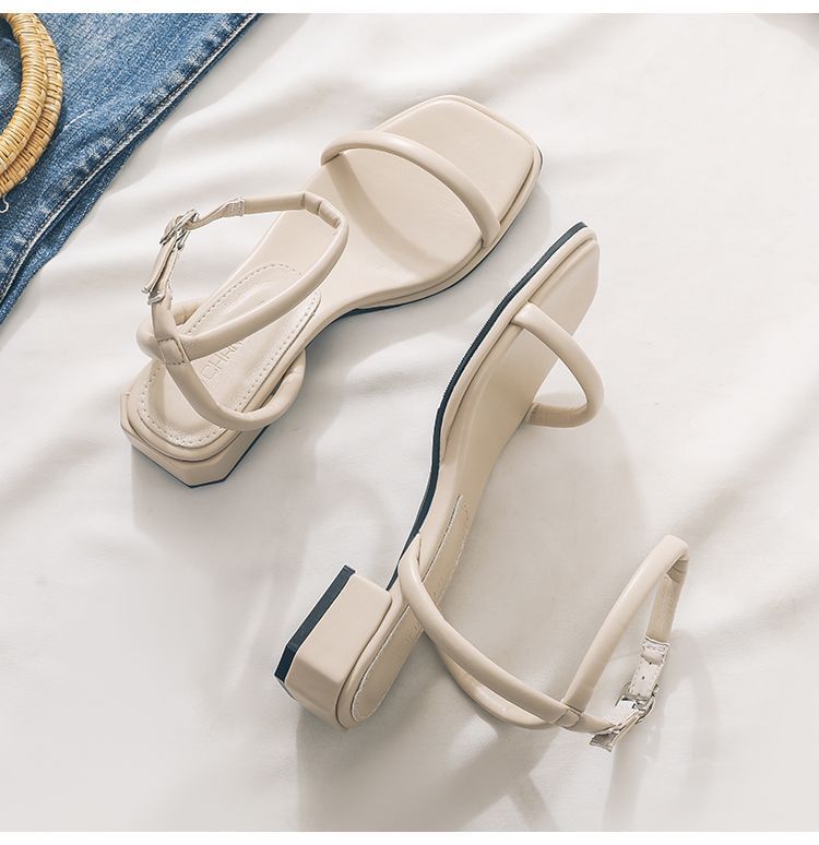 Ankle Sandals Chunky Strap Heel