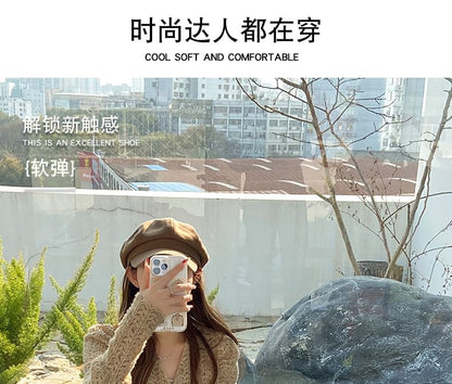 Sandals Trim Fringed Slide Buckled Platform Rhinestone