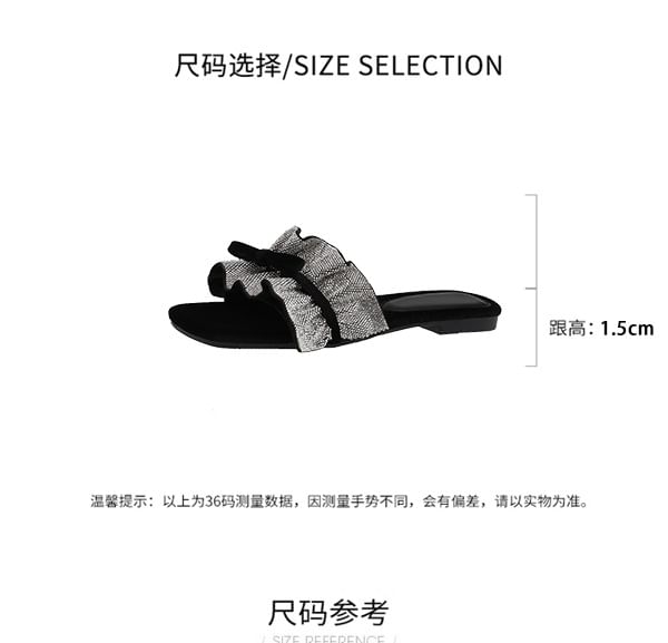 Sandals Slide Ruffle Bow