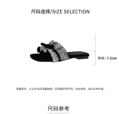 Sandals Slide Ruffle Bow