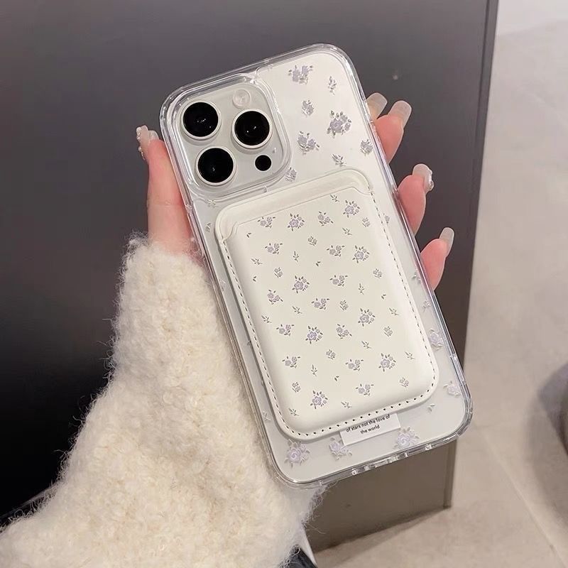 Floral Holder with Case Phone Set Magnetic / Card (Compatible MagSafe)