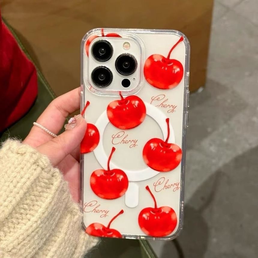 Magnetic MagSafe) (Compatible Holder / Phone Set with Case Cherry Card