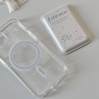 with Case / Phone (Compatible Card Snowman Magnetic MagSafe)