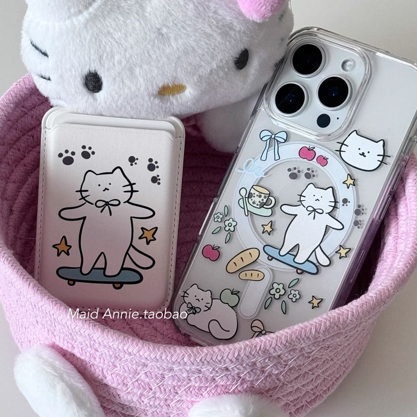 Magsafe Print Case / Card iPhone Set Compatible Cat